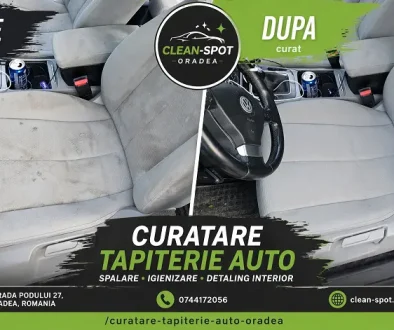 Curatare tapiterie auto Oradea – rezultat inainte si dupa CleanSpot curatare tapiterie auto Oradea inainte si dupa rezultat profesional CleanSpot