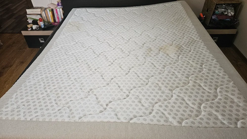 Saltea curățată profesional la domiciliu în Oradea de echipa Clean Spot prin igienizare și extracție profesională.